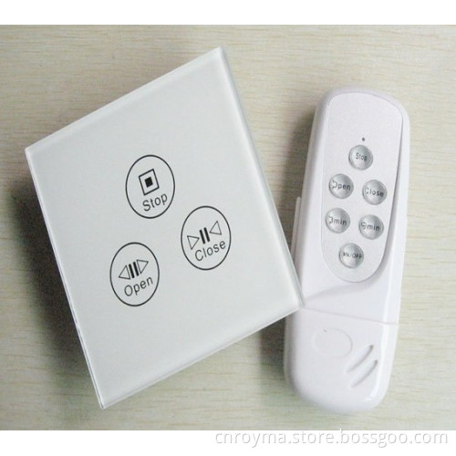 Crystal Tempered Glass Electromotion Curtain Switch With Blue LED Indicator AC110-240V